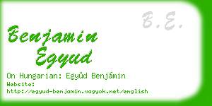 benjamin egyud business card